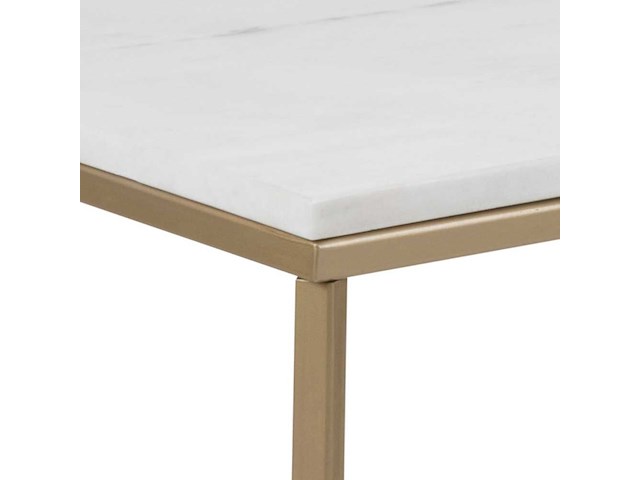 Salontafel alisma 120x60cm - wit marmer/ goud - afbeelding 3 van  6