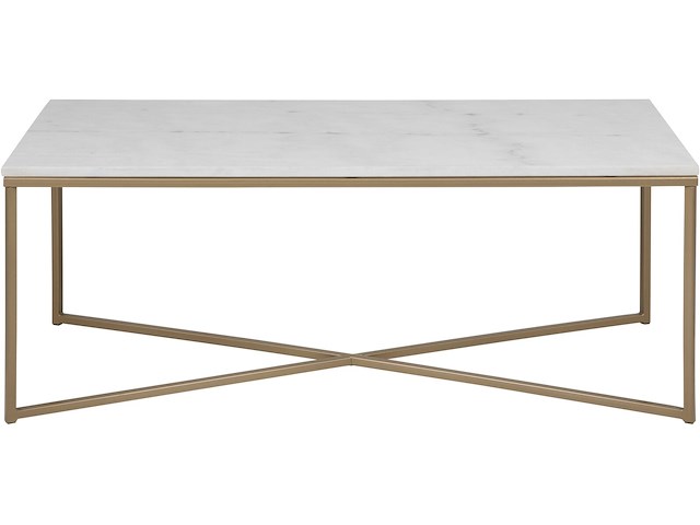 Salontafel alisma 120x60cm - wit marmer/ goud - afbeelding 5 van  6