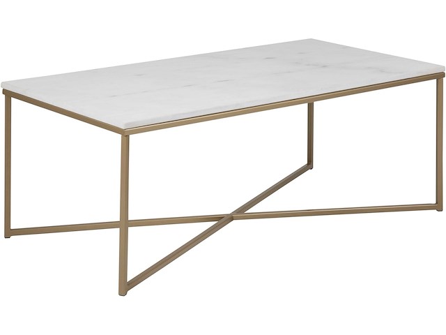 Salontafel alisma 120x60cm - wit marmer/ goud - afbeelding 6 van  6