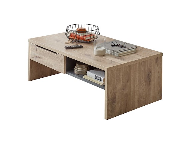 Salontafel bellini 110x65cm met opberglade - eik/antraciet - afbeelding 3 van  4