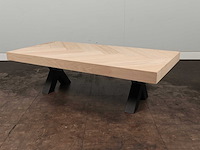 Salontafel eiken visgraat blad 140 x 70 cm - afbeelding 5 van  6