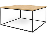 Salontafel gleam 75x75 - eik/staal - afbeelding 2 van  3