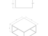 Salontafel gleam 75x75 - eik/staal - afbeelding 3 van  3