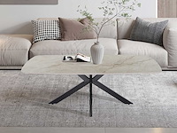 Salontafel helios - 130x70x45cm - deens ovaal - beige marmer - afbeelding 1 van  6