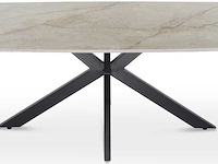 Salontafel helios - 130x70x45cm - deens ovaal - beige marmer - afbeelding 3 van  6