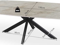 Salontafel helios - 130x70x45cm - deens ovaal - beige marmer - afbeelding 6 van  6