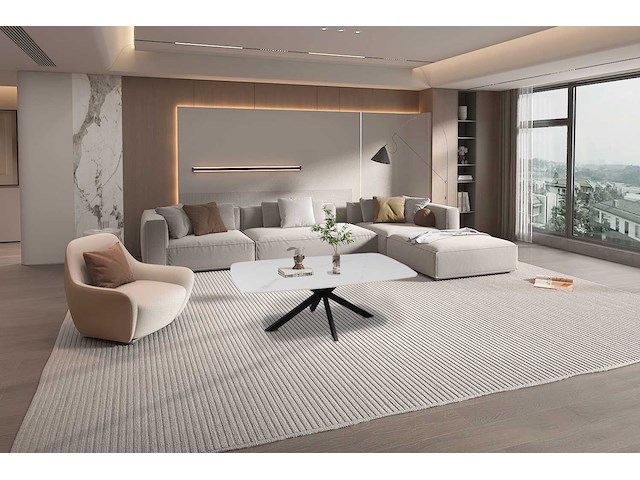 Salontafel helios | 130 x 70 x 45 cm | wit - afbeelding 2 van  7