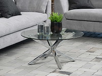 Salontafel hennie 82cm - glazen tafelblad - afbeelding 1 van  7