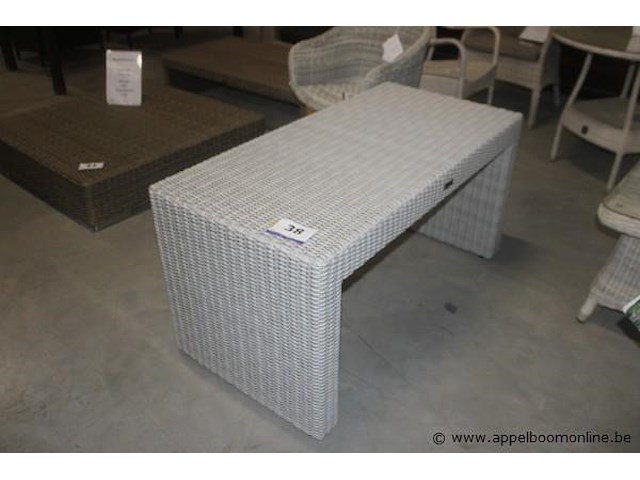 Salontafel hoog wicker grijs - afbeelding 1 van  2