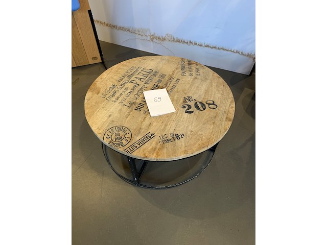 Salontafel hout met metalen poot - afbeelding 1 van  3