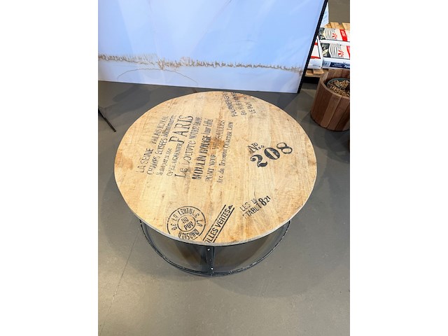 Salontafel hout met metalen poot - afbeelding 2 van  3
