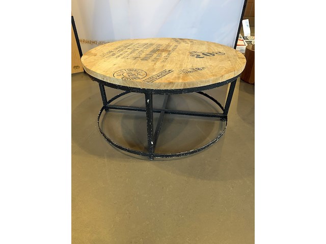 Salontafel hout met metalen poot - afbeelding 3 van  3