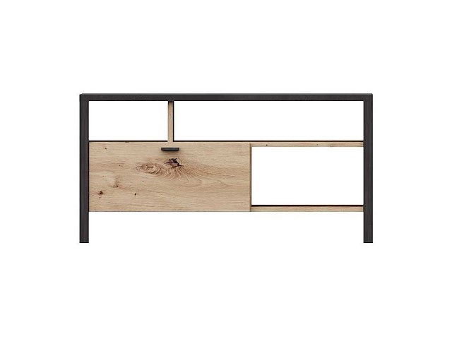 Salontafel in-loft 95x59 industrieel - oude eik - afbeelding 3 van  4