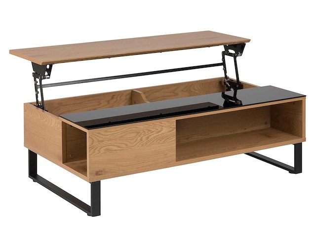 Salontafel izzy 110cm - eik/zwart - afbeelding 4 van  6