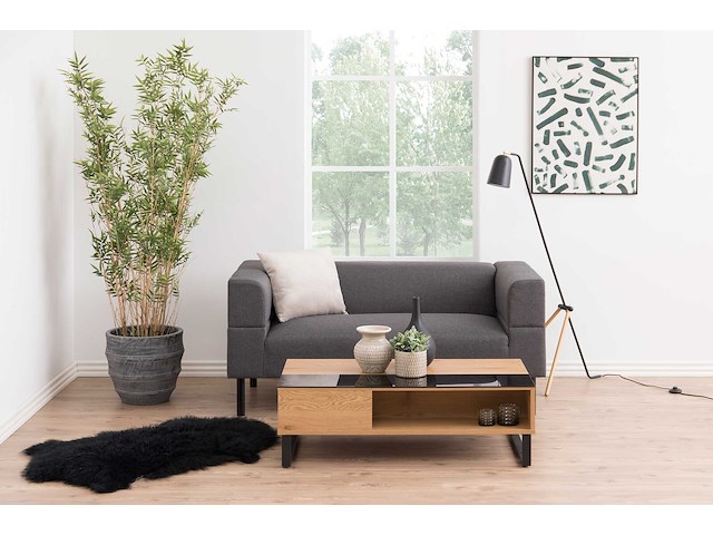 Salontafel izzy 110cm - eik/zwart - afbeelding 5 van  6