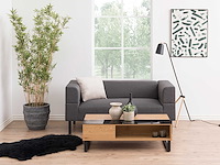 Salontafel izzy 110cm - eik/zwart - afbeelding 5 van  6