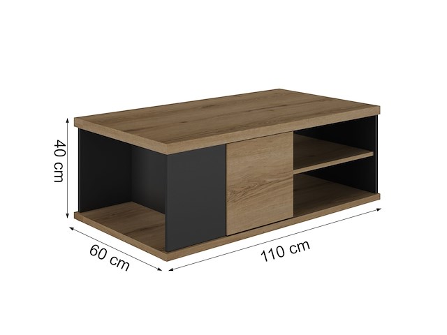 Salontafel magda | 110 x 60 x 40 cm | brown matte black - afbeelding 4 van  7