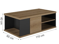Salontafel magda | 110 x 60 x 40 cm | brown matte black - afbeelding 4 van  7