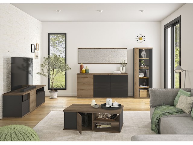 Salontafel magda | 110 x 60 x 40 cm | brown matte black - afbeelding 5 van  7