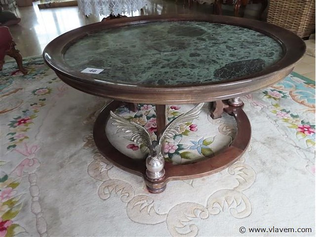 Salontafel marmeren blad en metalen adelaars - afbeelding 1 van  5