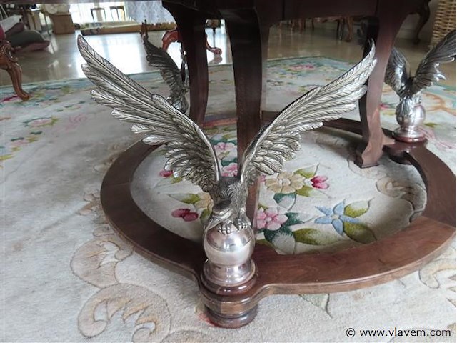 Salontafel marmeren blad en metalen adelaars - afbeelding 3 van  5