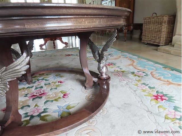 Salontafel marmeren blad en metalen adelaars - afbeelding 4 van  5