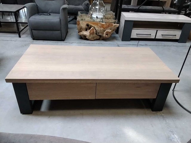 Salontafel massief eik - afbeelding 3 van  4