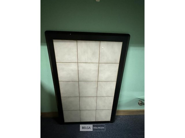 Salontafel met 2x tegelblad wit + zwart - afbeelding 1 van  2