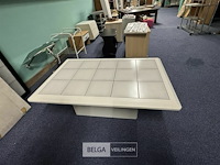 Salontafel met 2x tegelblad wit + zwart - afbeelding 2 van  2