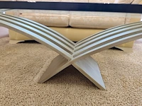 Salontafel met helder glazen blad en metalen onderstel valenti 200x100 cm - afbeelding 3 van  7