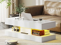 Salontafel met lades en led-lampen - afbeelding 1 van  7
