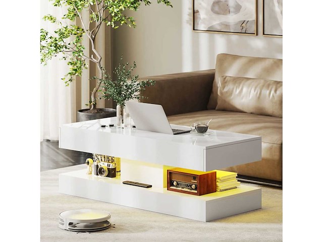 Salontafel met lades en led-lampen - afbeelding 2 van  7