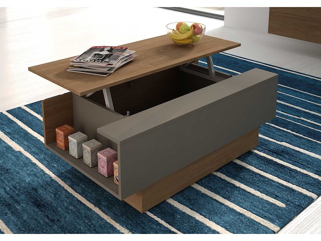 Salontafel nomi 110x57 met uitschuifbaar tafelblad - bruin - afbeelding 5 van  7
