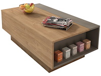 Salontafel nomi 110x57 met uitschuifbaar tafelblad - bruin - afbeelding 3 van  7