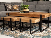 Salontafel norton 130x60cm - reclaimed teak/ijzer - afbeelding 1 van  4