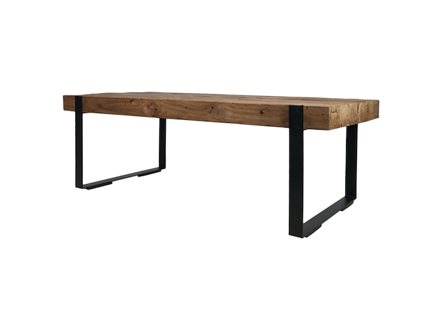 Salontafel norton 130x60cm - reclaimed teak/ijzer - afbeelding 2 van  4