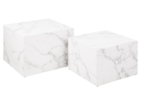 Salontafel set dice (2 stuks, 58x58x40 cm) - wit marmer - afbeelding 2 van  4