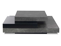 Salontafel slato 90x90 met 3 niveaus - beton/zwart - afbeelding 1 van  7