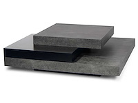 Salontafel slato 90x90 met 3 niveaus - beton/zwart - afbeelding 2 van  7