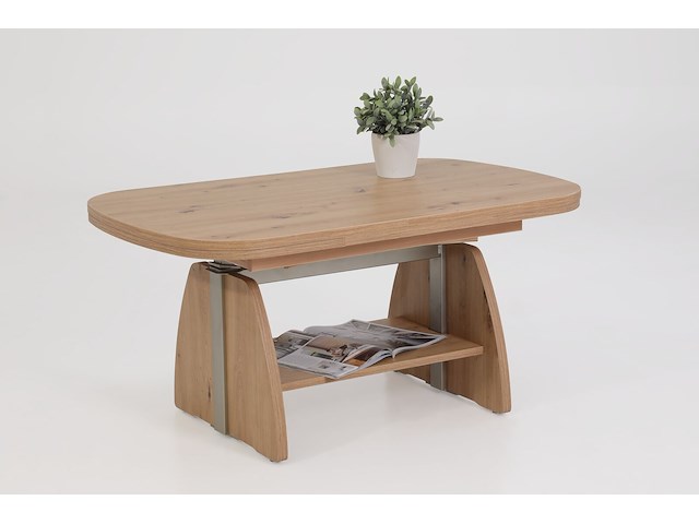 Salontafel vienna 108/157x67x52/71 cm-artisanale eik - afbeelding 1 van  5