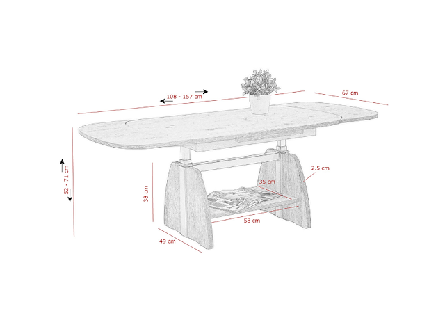 Salontafel vienna 108/157x67x52/71 cm-beuk - afbeelding 7 van  7