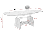 Salontafel vienna 108/157x67x52/71 cm-wit - afbeelding 2 van  5