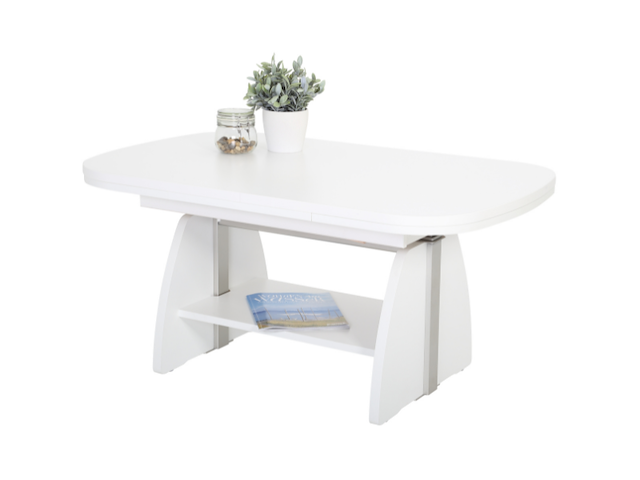 Salontafel vienna 108/157x67x52/71 cm-wit - afbeelding 4 van  5