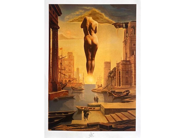 Salvador dali - la main de dali retirant une toison d’or - printografie - afbeelding 1 van  7