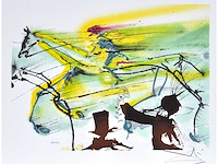 Salvador dali - le cheval de la course - litho - afbeelding 1 van  6