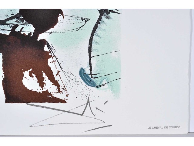 Salvador dali - le cheval de la course - litho - afbeelding 3 van  6
