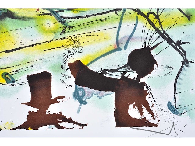 Salvador dali - le cheval de la course - litho - afbeelding 6 van  6