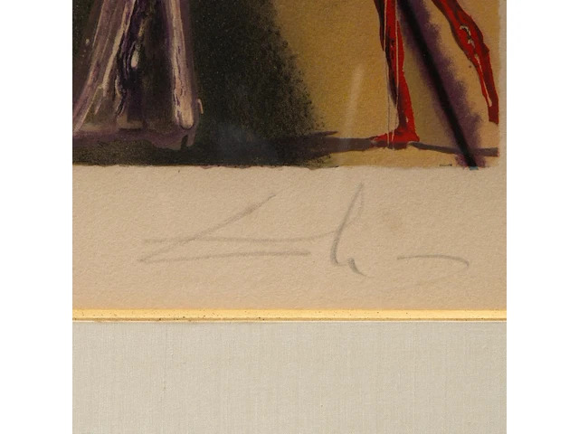 Salvador dali (1904-1989), 'cécile receives germeuil's letter' and 'the obsequies for clorinda', two lithographs, n° iii/xc, 53 x 43 cm. (20.87 x 16.92 in.), frame: 94 x 70 cm. (37.00 x 27.55 in.) - afbeelding 3 van  14