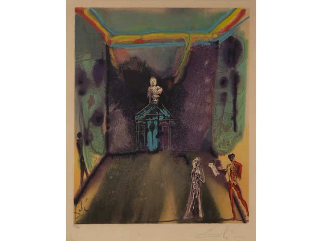 Salvador dali (1904-1989), 'cécile receives germeuil's letter' and 'the obsequies for clorinda', two lithographs, n° iii/xc, 53 x 43 cm. (20.87 x 16.92 in.), frame: 94 x 70 cm. (37.00 x 27.55 in.) - afbeelding 13 van  14