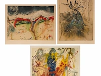 Salvador dali (1904-1989), three of the four seasons (summer, autumn and winter), lithograph on arches, n° 158/195 sheet size 55 x 67 cm. (21.64 x 26.37 in.)